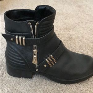 San Edelman Circus black leather booties